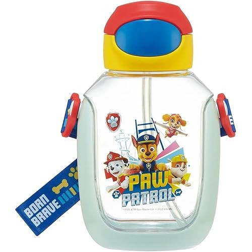 Skater Water Bottle with Straw 530ml Pow Patrol 23 One Push for Kids PDSH6DX-A