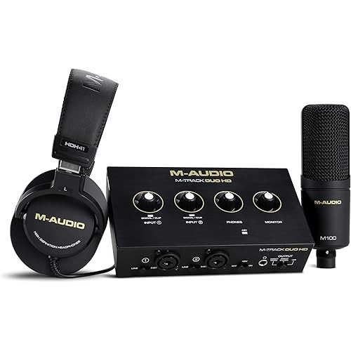M-Audio M-Track Duo Hd Audio Interface M100 คอนเดนเซอร์ไมโครโฟน Hdh41 Studio Monitor หูฟังรวม Creato