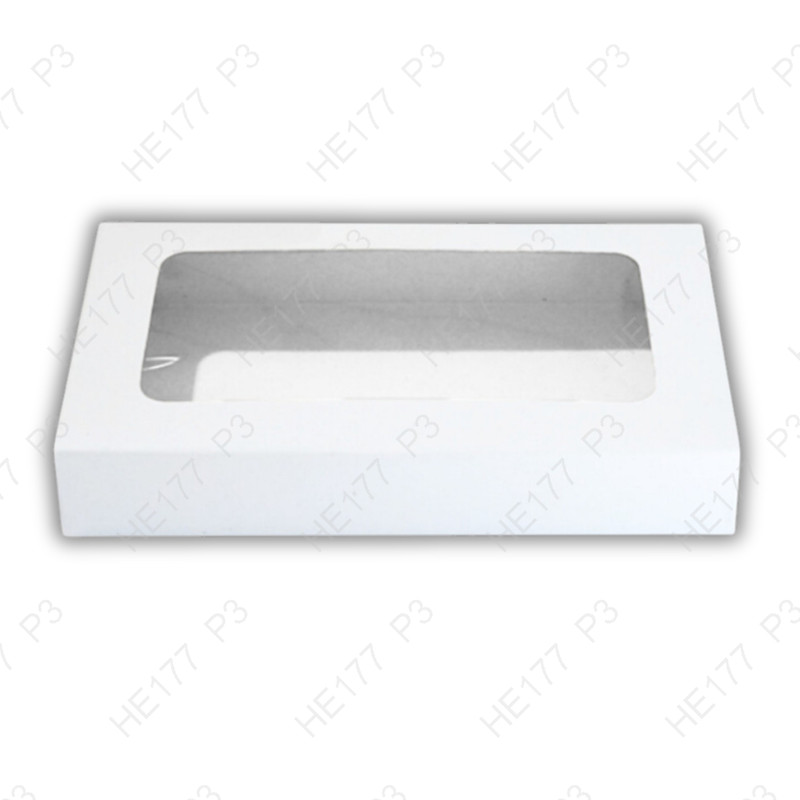 กล่องเหลี่ยมผืนผ้าไซส์Mขาวเจาะ"22 x 12  x 4 cm(1แพ็คย่อย X10ใบ)|HE177_S_P3