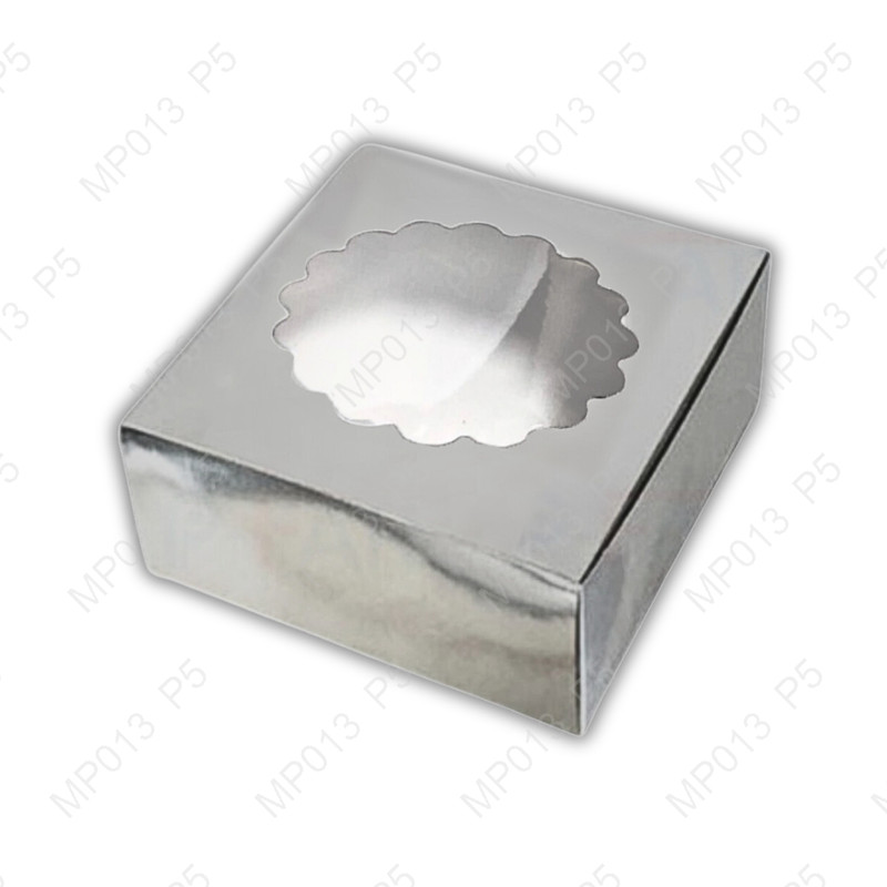 กล่องแม็คเค้ก0.5ปอนด์เงินเจาะสูง6 x 6 x 3 นิ้ว (1แพ็คย่อย X10กล่อง)|MP013_S_P5