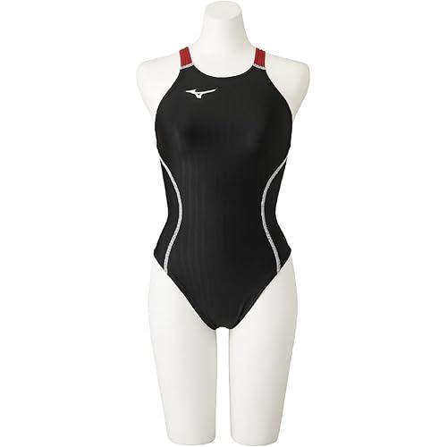 [Direct from JP] MIZUNO Women's Stream Ace Competitive Swimsuit, Medium Cut (Lace Open Back), N2MA12