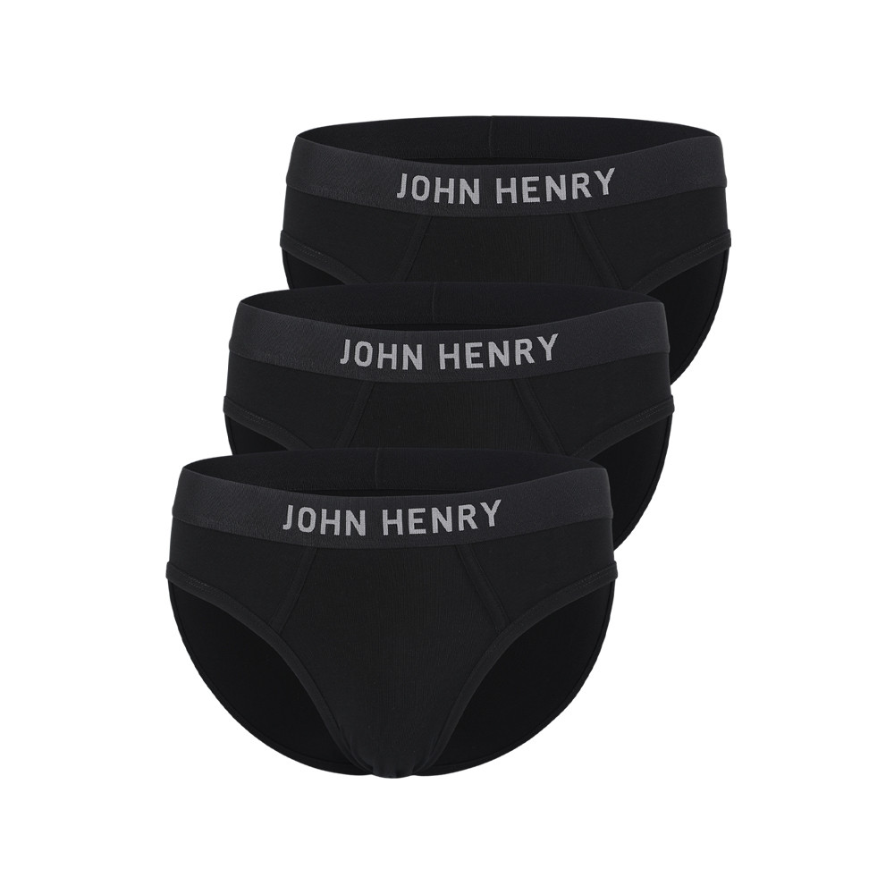John Henry Underwear Fashion กางเกงชั้นในผู้ชาย ทรงบรี๊ฟ รุ่น JU JU2503 สีดำ แพ็ค3