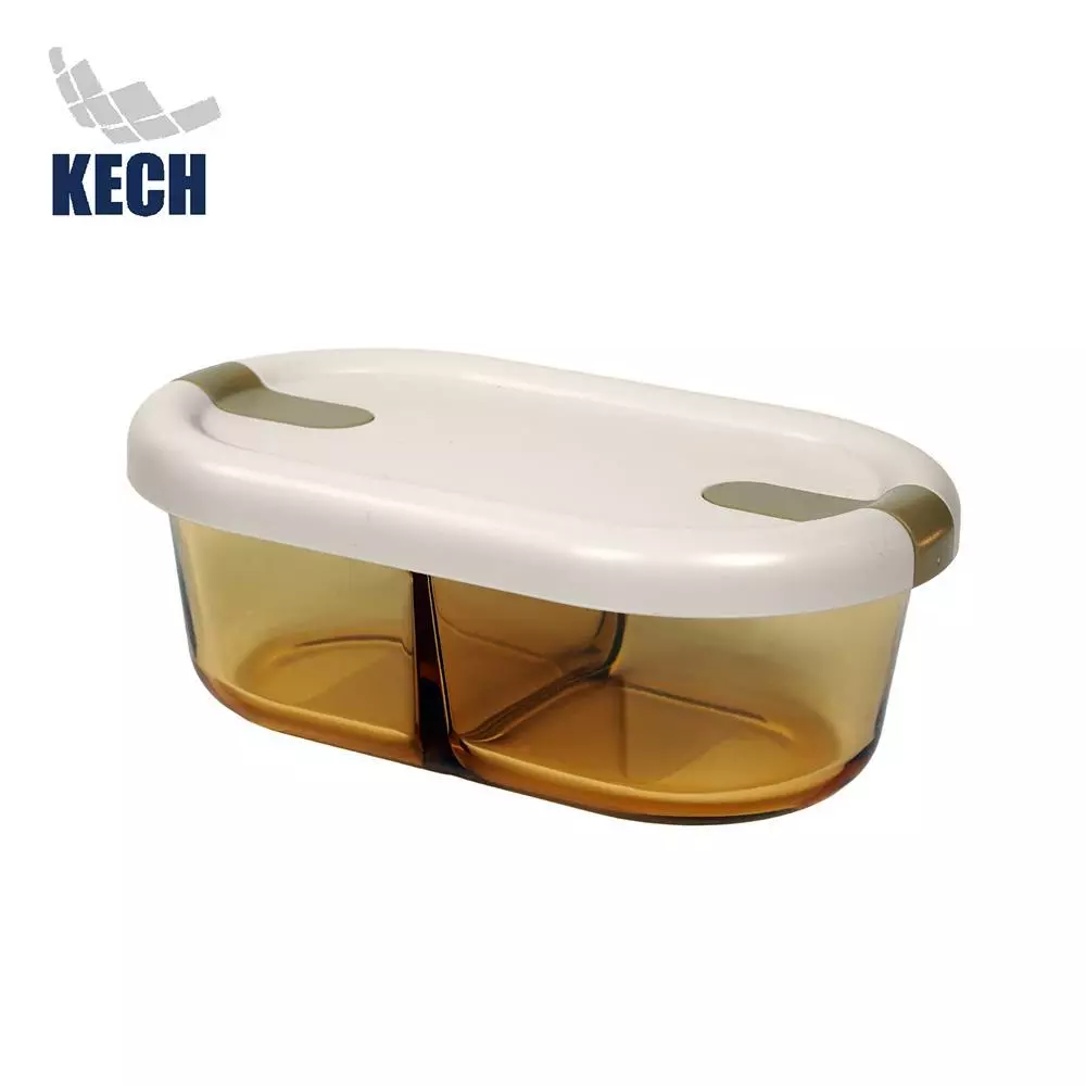 KECH กล่องอาหารแก้ว HOPE 2SLOT 0.7 ลิตร สีขาว จัดส่งโดย HomePro