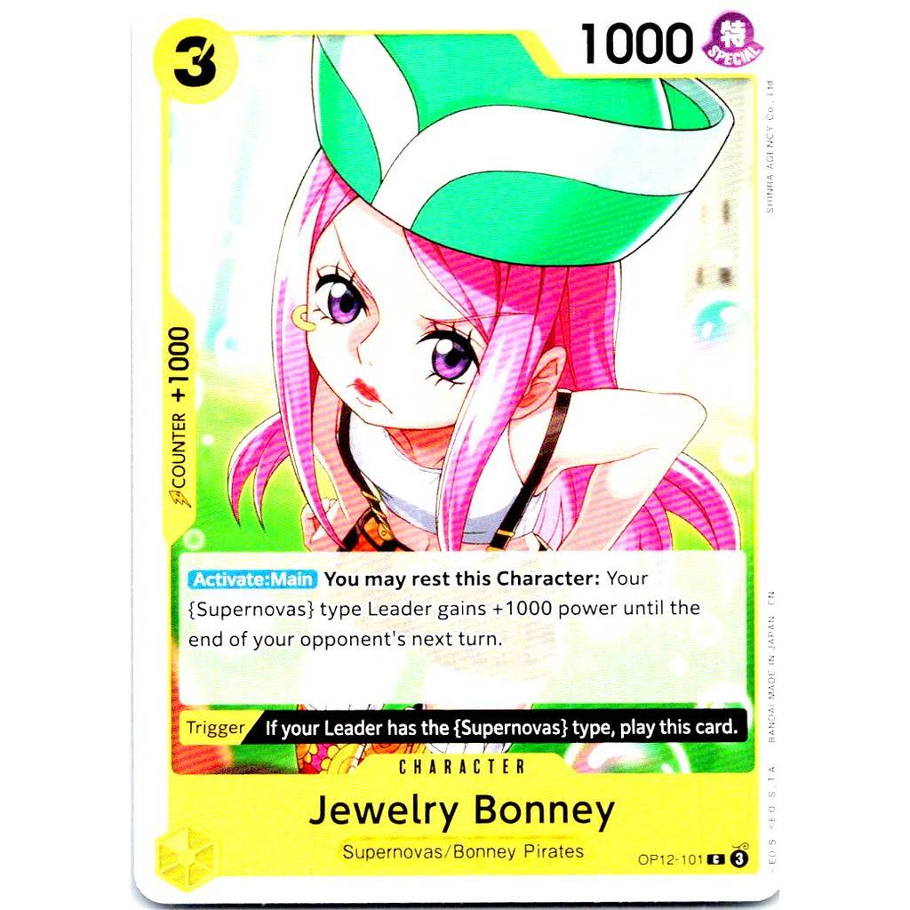 การ์ดวันพีช Jewelry Bonney (101) OP12-101 Legacy of the Master ภาษาอังกฤษ สภาพ NM
