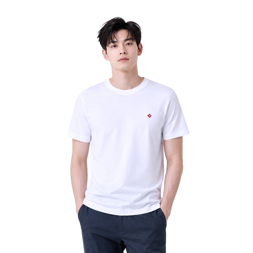 John Henry เสื้อยืดผู้ชาย ทรงเข้ารูป รุ่น JH S526MTSSM15 - สีเบอร์กันดี