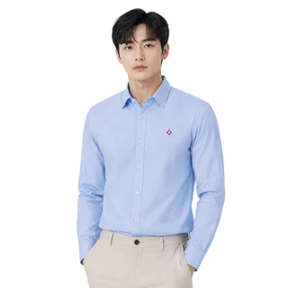 John Henry เสื้อเชิ้ตผู้ชายแขนยาว ทรงเข้ารูป รุ่น JH S426MSLSM14 - สีฟ้า