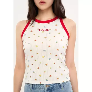 Lyn around - เสื้อกล้ามปักโลโก้แต่งลายดอกไม้ คอลเลกชัน LNRD Signature (A26FGWA194)