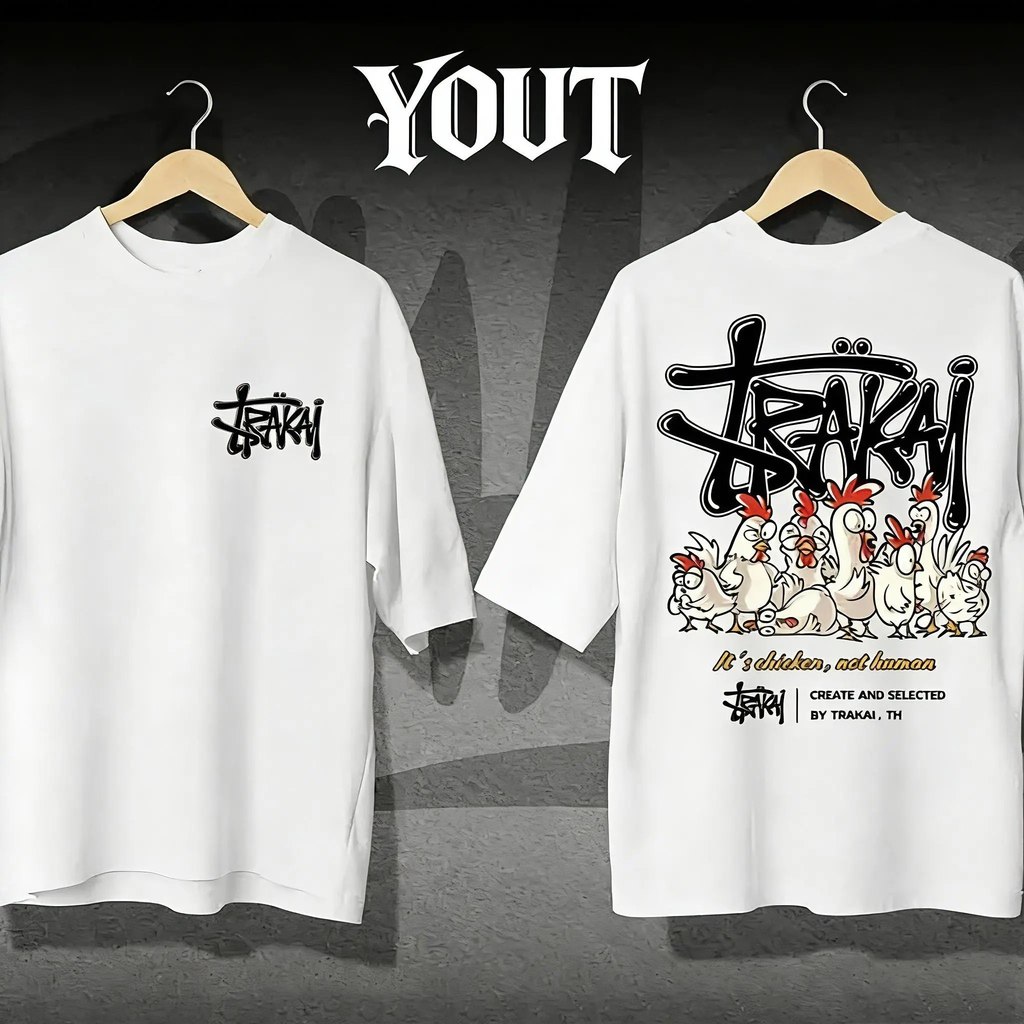 เสื้อยืดผู้ชายแขนสั้น ลายตัวอักษรขาวดำมินิมอล รูปที่ 4