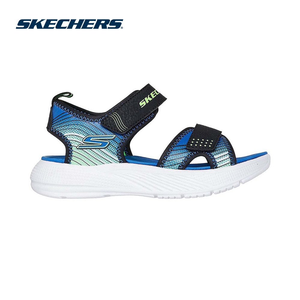 Skechers สเก็ตเชอร์ส รองเท้าแตะเด็กผู้ชาย Boys Microspec-Splash Sandals - 407034L-BKLM (latest)