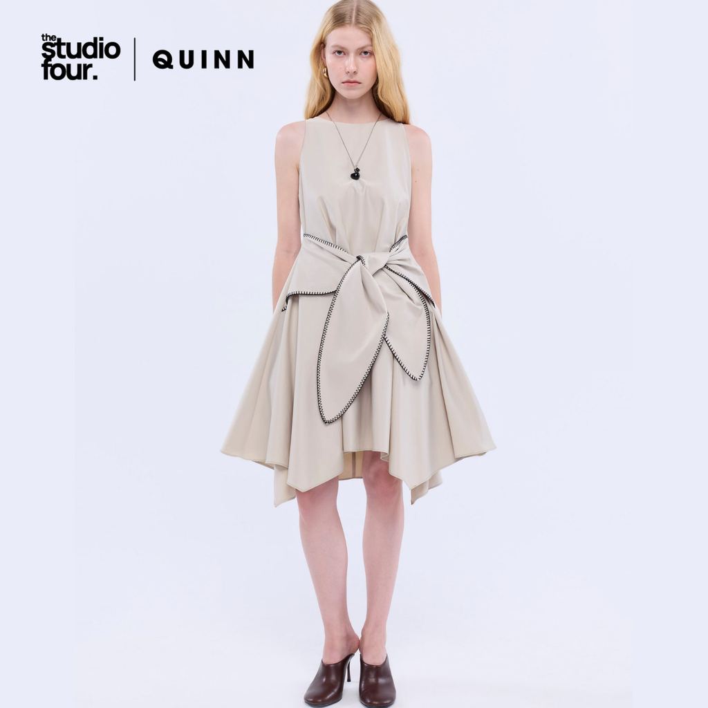 QUINN - Waist Tie Handkerchief Skirt Mini Dress ชุดเดรส (Q26WGWA006)