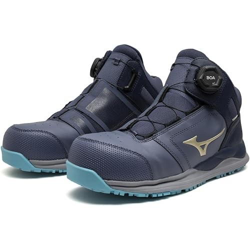 Mizuno Work Shoes All Mighty HW 81M BOA F1GA2501 29.0cm Blue Gray Gold