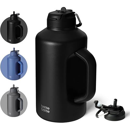 BOTTLE 1.8 liter water bottle, large capacity, stainless steel, insulated, warm/cold jug, with handl