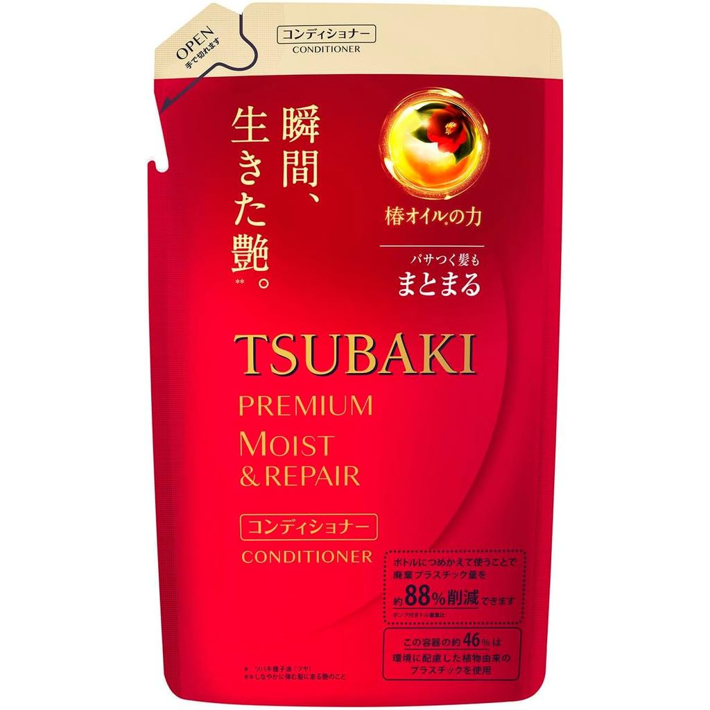 TSUBAKI Premium Moist Hair Conditioner, Refill, 11.2 fl oz (330 ml), Refill, 11.2 fl oz (330 ml) Dir