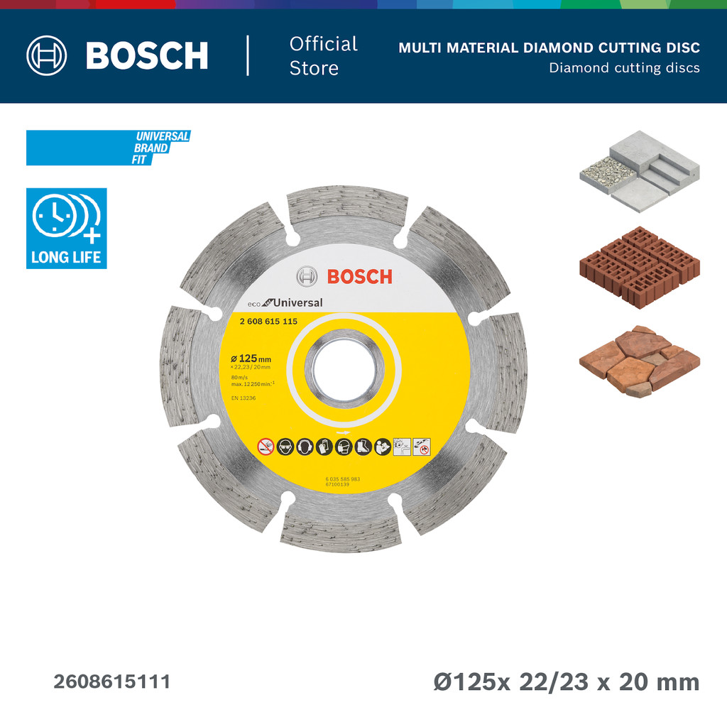 Bosch ใบเพชรตัดอเนกประสงค์ 5 นิ้ว (125 มม.) X-LOCK Standard for Universal (รหัส 2608615111)