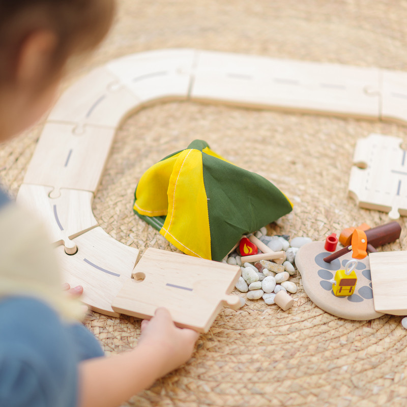 PlanToys ของเล่นไม้ 2622 Jungle Explorer's Roadway Playset เสริมพัฒนาการ สำหรับเด็กอายุ 3 ปีขึ้นไป — صورة 5