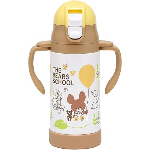 Skater Stainless Steel Water Bottle with Two Handed Straw Baby Mug 350ml Winnie the Pooh STWM3N-A