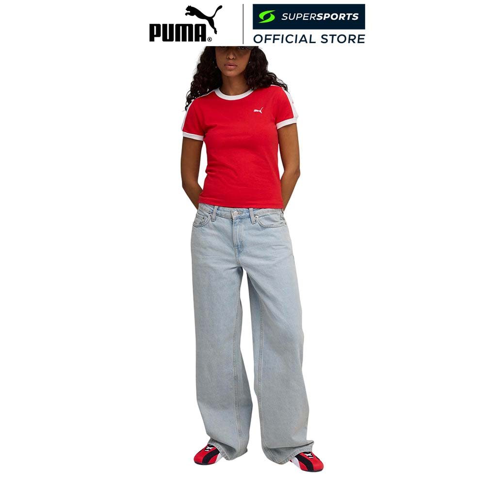 PUMA T7 Slim เสื้อยืดผู้หญิง สีแดง — صورة 6