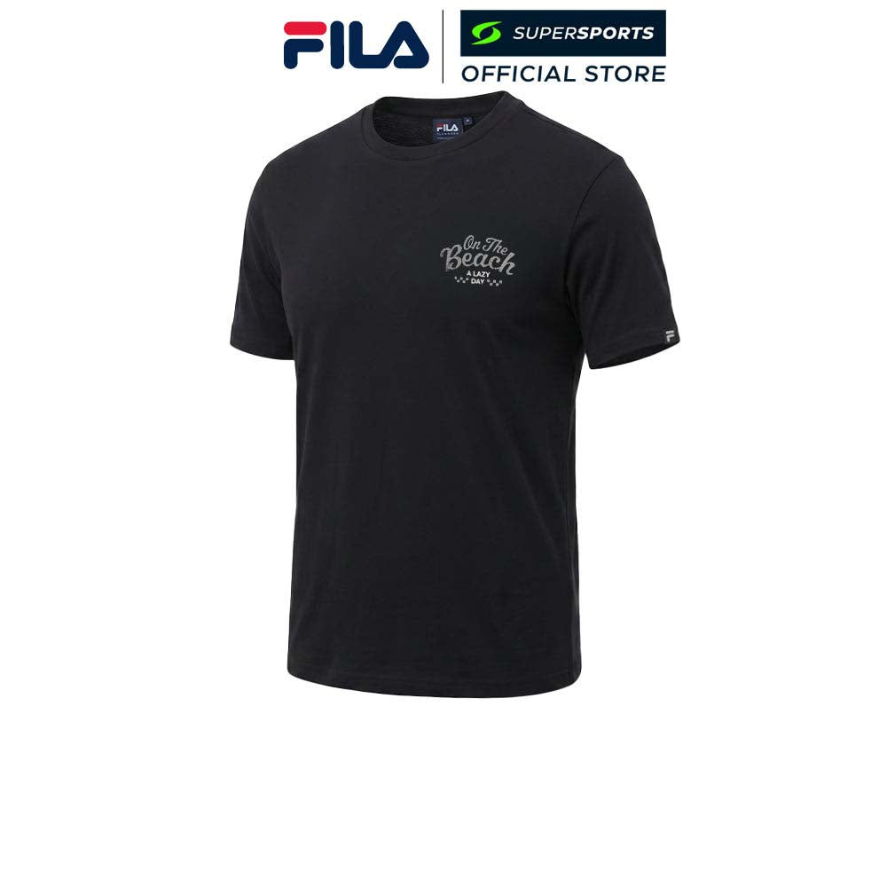 FILA On Beach เสื้อยืดผู้ใหญ่ สีดำ