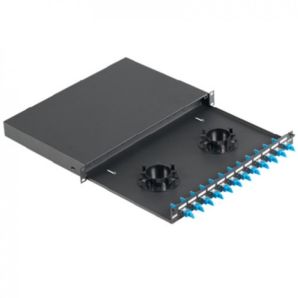 อะแดปเตอร์ Panduit Opticom Pre-loaded Fiber Drawer 12-Port LC Duplex Adapter OM3/OM4 50/125µm (1U Ra