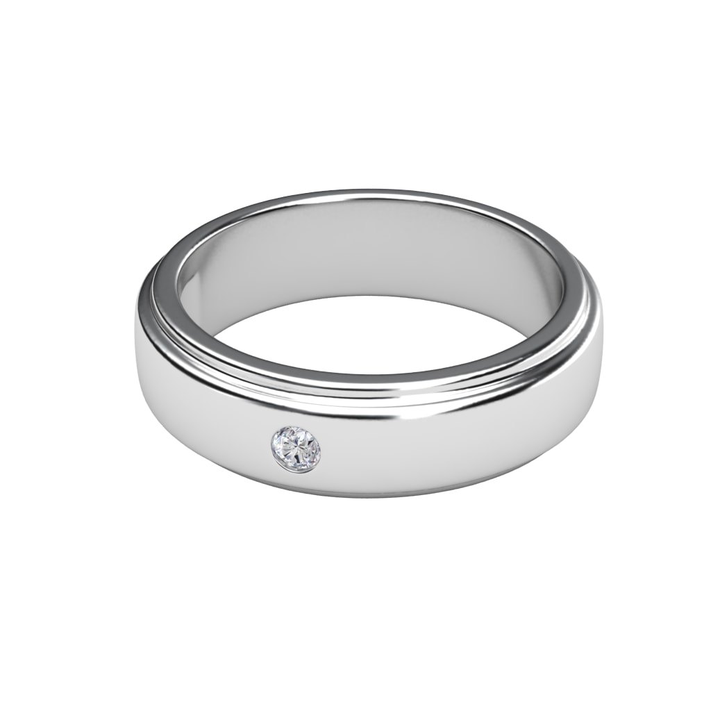 แหวนเพชรผู้ชาย Dante Band เพชรธรรมชาติ/เพชรแล็บ 0.05 กะรัต เงินแท้ 925 ทอง 9K ZILVY (BR211)