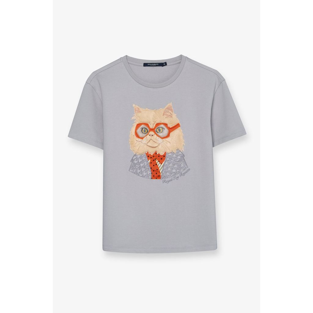 ROYAL IVY REGATTA - Dapper Cat French Terry T-Shirt Grey เสื้อยืด (R26WGWA015) — صورة 2