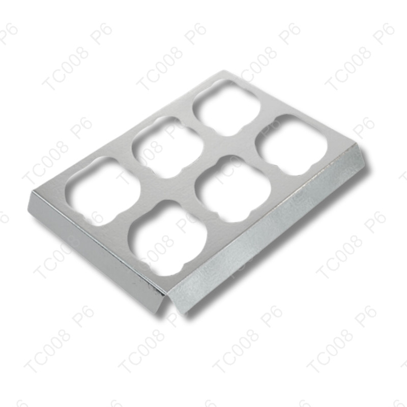 ฐานรองคัพเค้กเงิน6หลุม16.5 x 24.2 cm.(1แพ็คย่อย X10ใบ)|TC008_S_P6