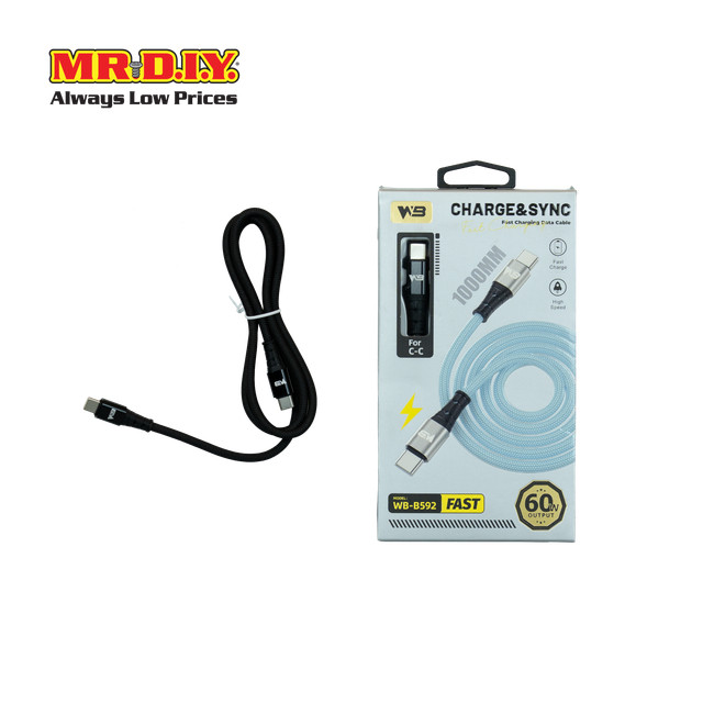Wb Cable Charger สายชาร์จ Type-C to Type-C ยาว 1 เมตร คละสี_8995589