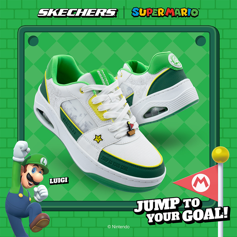 Skechers สเก็ตเชอร์ส รองเท้าผู้ชาย Men Nintendo Street UNO Court Shoes - 802026-WGR Air-Cooled Memory Foam