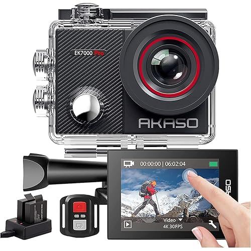 AKASO EK7000 Pro Action Camera 4K 20-Megapixel Touch Panel Type-C External Microphone Support Image 