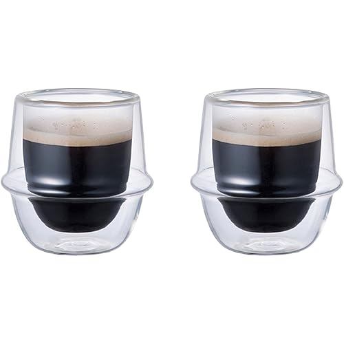 KINTO Set of 2 press-fit Kronos 80 ml espresso cups - temperature maintenance condensation protectio