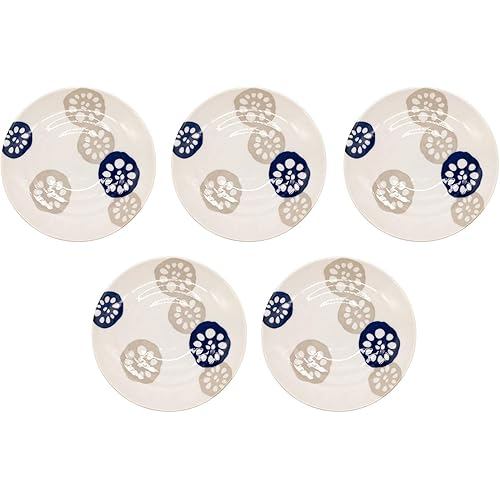 Minoyaki Lightweight Dish, diameter approx. 16cm, set of 5, brick, made in Japan 506-07