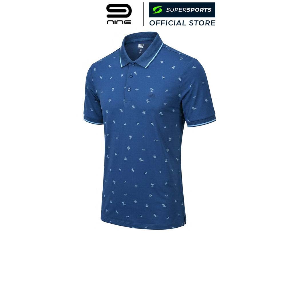 9NINE Navy เสื้อโปโลกอล์ฟผู้ชาย