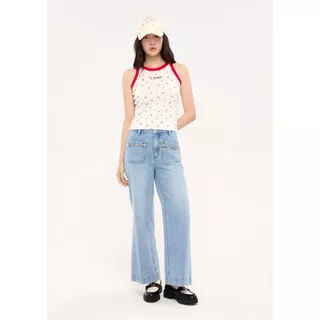 Lyn around - เสื้อกล้ามปักโลโก้แต่งลายดอกไม้ คอลเลกชัน LNRD Signature (A26FGWA194)