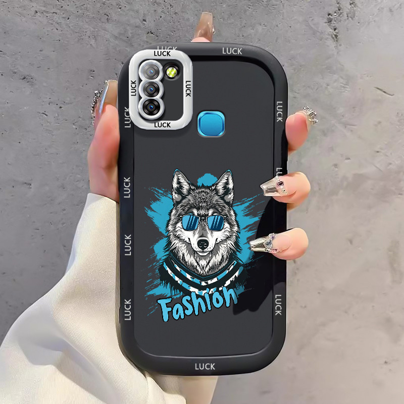 เคสสำหรับ Infinix Smart 5 Smart 6 Ram 3 Hot 10 Lite เคสโทรศัพท์สมัยสุนัขกันกระแทกป้องกันการตก