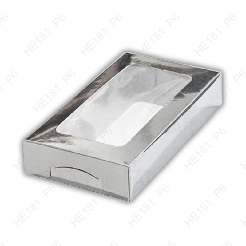 กล่องเหลี่ยมผืนผ้าไซส์Mเงินเจาะ"22 x 12  x 4 cm(1แพ็คย่อย X10ใบ)|HE181_S_P6