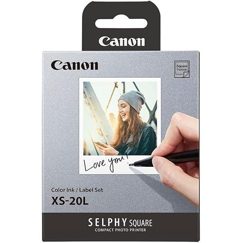 [Direct from JP] Canon SELPHY SQUARE QX10/QX20 Color Ink/Label Set XS-20L