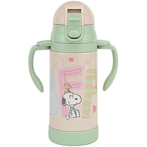 Skater Stainless Steel Water Bottle with Two Handed Straw Baby Mug Snoopy 350ml STWM3N-A