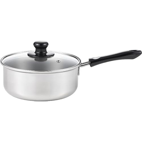 Yoshikawa IH compatible one-handled pot 20cm 2.7L stainless steel, glass lid, rust-resistant, durabl