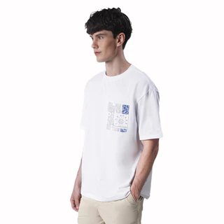 John Henry เสื้อยืดผู้ชาย ทรงหลวม รุ่น JH S426MTSOV35 - สีเบจ