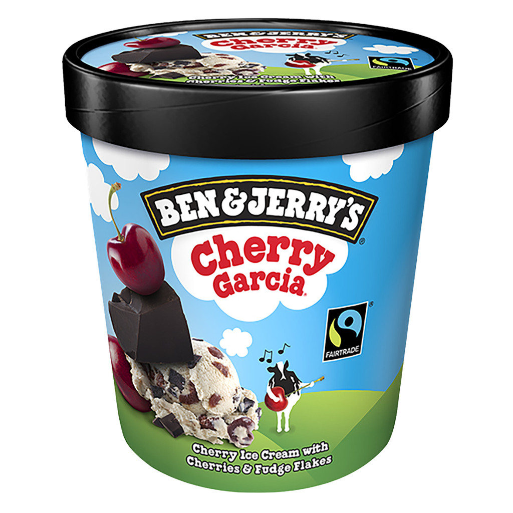 [076840100156] Ben&Jerry Cherry Garcia 473Ml. เบนแอนด์เจอร์รีส เชอร์รี การ์เซีย (แพ็คสินค้าเก็บความเย็น)