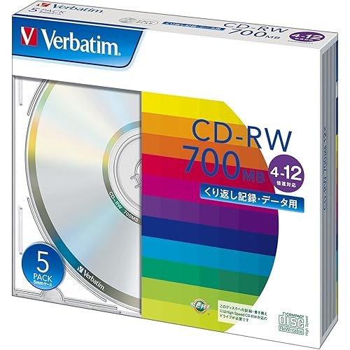 Verbatim ญี่ปุ่นสําหรับบันทึกซ้ํา Cd-Rw 700Mb 5 แผ่น Silver Disc 4-12X ความเร็ว Sw80Eu5V1