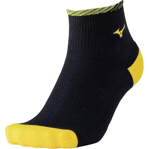 Mizuno Tennis Badminton Socks Short Length 62JXC006 Dress Navy/Yellow
