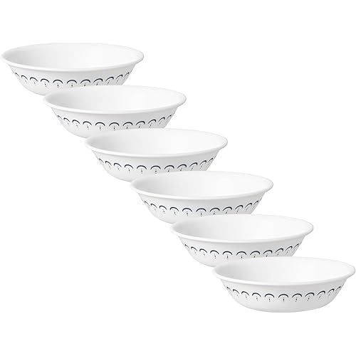 CORELLE Plate, 13.5 cm OD x 3.5 H , unbreakable, lightweight, Caspian Lace Small Bowl, J410-CPL, set