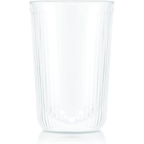 BODUM Glass Cup Tumbler DOURO Double Wall 250ml, Set of 2, Heat and cold retention, structure, resis