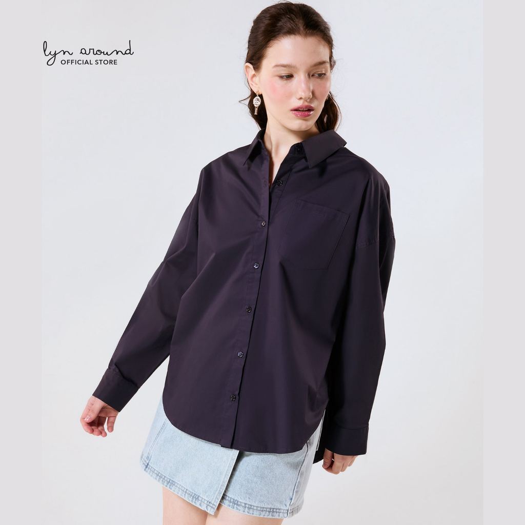 Lyn around - เสื้อเชิ้ตแขนยาวปักโลโก้ คอลเลกชัน LNRD Signature (A26SGWA130)
