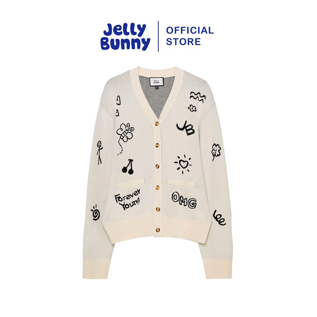JELLY BUNNY เสื้อคาร์ดิแกนลายกราฟิก JEREMY รุ่น B26WGWC017 CREAM