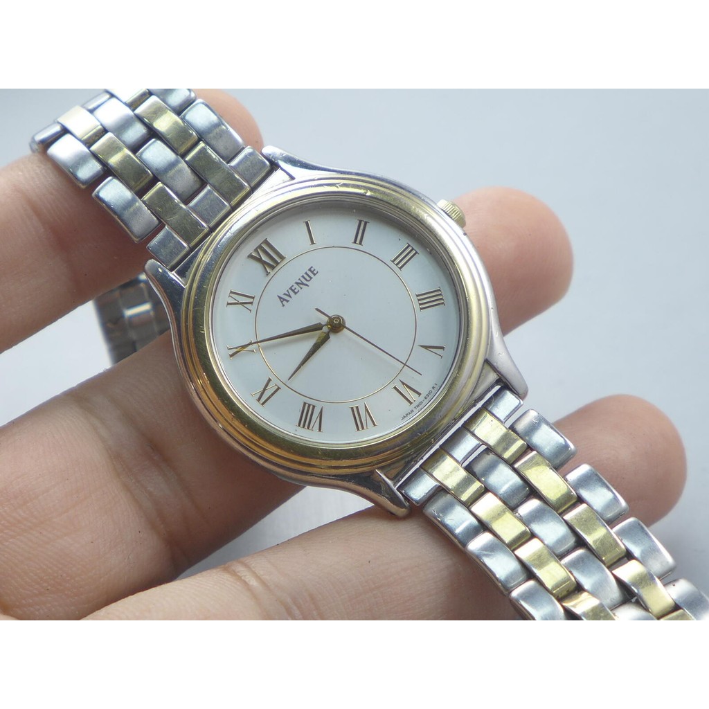 นาฬิกา Vintage มือสองญี่ปุ่น Seiko Avenue 7N01 626A หน้าปัดตัวเลขโรมัน ผู้ชาย Quartz ทรงกลม 33mm