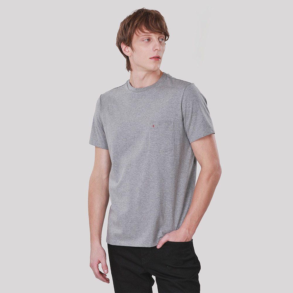 John Henry เสื้อยืดผู้ชาย ทรงเข้ารูป รุ่น JH F425MTSSM11 - สีเทาท็อปดาย