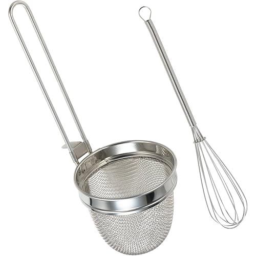 Yoshikawa Miso strainer set, scoop and strainer, silver muddler 2004426
