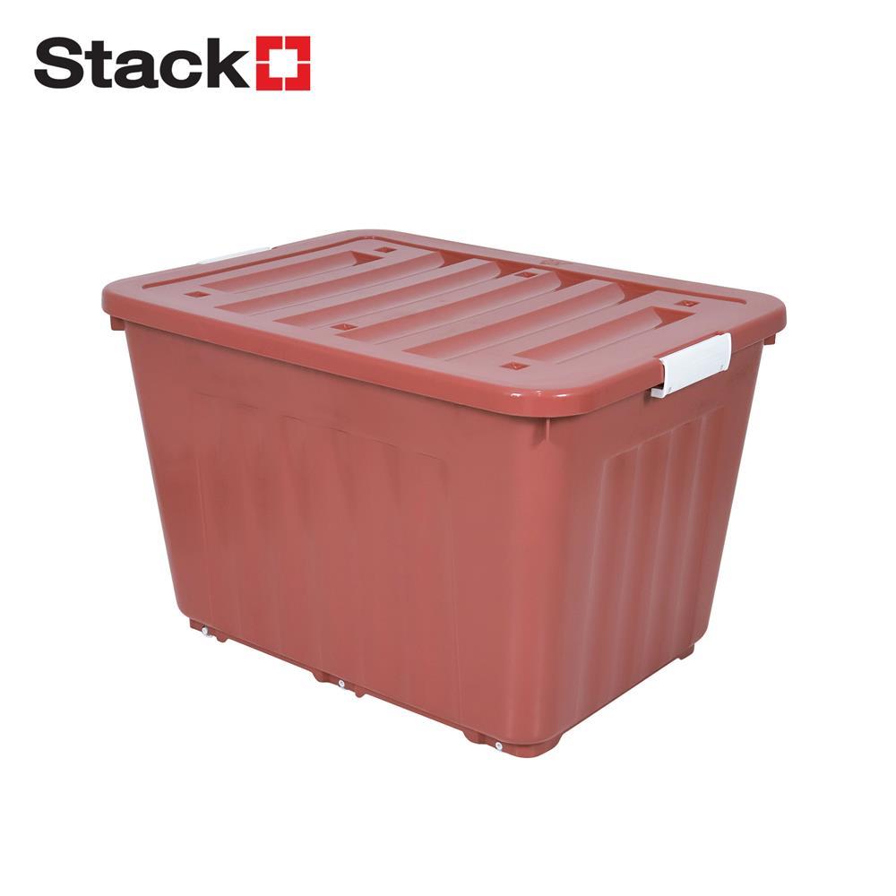 STACKO กล่องเก็บของล้อเลื่อน 160 ลิตร  79x58.8x51.5 ซม. สีน้ำตาล จัดส่งโดย HomePro